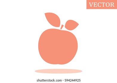 Apple logo icon vector EPS 10, abstract sign fruit flat design, illustration modern isolated badge for website or app - stock info graphics.