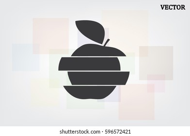 Apple logo icon vector EPS 10, abstract sign fruit flat design, illustration modern isolated badge for website or app - stock info graphics