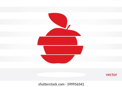 Apple logo icon vector EPS 10, abstract sign fruit flat design, illustration modern isolated badge for website or app - stock info graphics