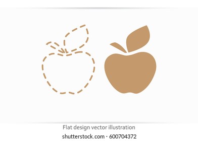 Apple logo icon vector EPS 10, abstract sign fruit flat design, illustration modern isolated badge for website or app - stock info graphics.