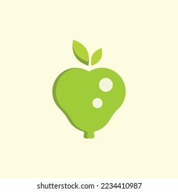 apple logo icon vector. young apple fruit graphic vector, in a simple elegant flat illustration style. good for nature, healthy, food, etc.