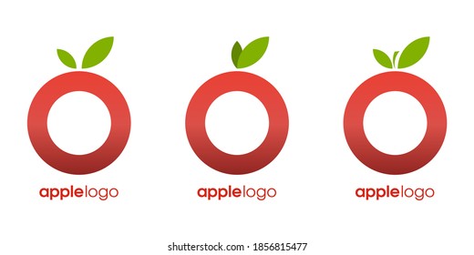 Apple logo illustration vector set