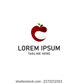 apple logo initials c vector illustration isolated on white background