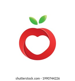 Apple Logo Letter O With Heart Shape