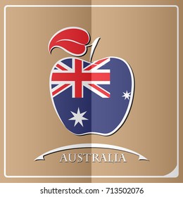 apple logo made from the flag of Australia