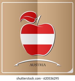apple logo made from the flag of Austria