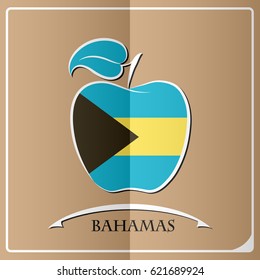 apple logo made from the flag of Bahamas
