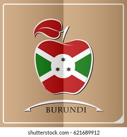 apple logo made from the flag of burundi