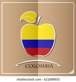 apple logo made from the flag of colombia