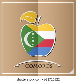 apple logo made from the flag of Comoros