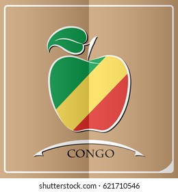 apple logo made from the flag of Congo