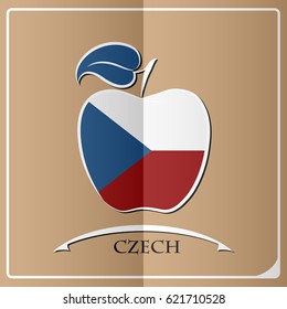 apple logo made from the flag of Czech