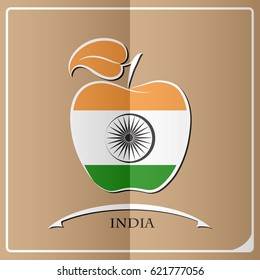 apple logo made from the flag of India
