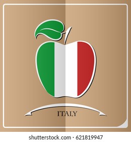 apple logo made from the flag of Italy