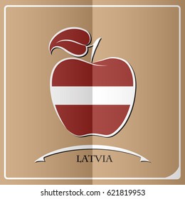 apple logo made from the flag of Latvia