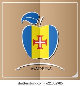 apple logo made from the flag of Madeira