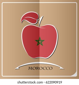 apple logo made from the flag of Morocco