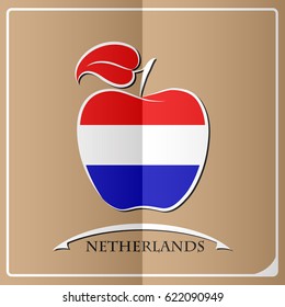 apple logo made from the flag of Netherlands