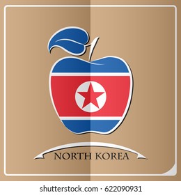 apple logo made from the flag of North Korea