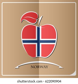 apple logo made from the flag of Norway