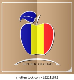 apple logo made from the flag of Republic of Chad