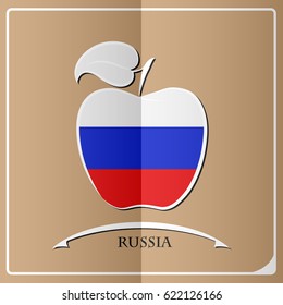 apple logo made from the flag of Russia