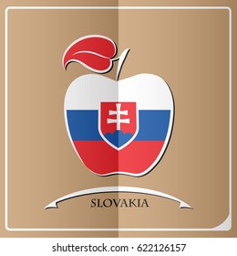apple logo made from the flag of Slovakia