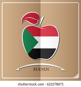apple logo made from the flag of Sudan
