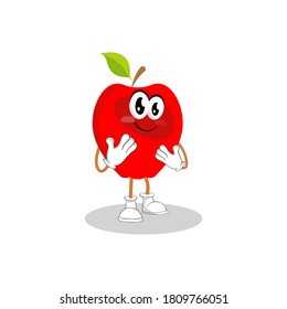 Apple Logo mascot ashamed pose, vector illustration