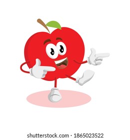 Apple logo mascot vector with emoticon pose and expression style