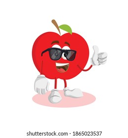 Apple logo mascot vector with emoticon pose and expression style
