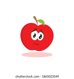 Apple logo mascot vector with emoticon pose and expression style