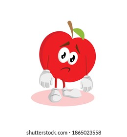 Apple logo mascot vector with emoticon pose and expression style