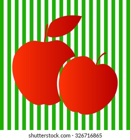 Apple logo on green stripped background.