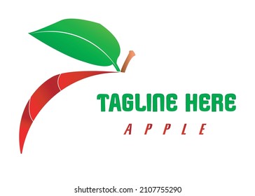 Apple logo on the left and tagline and the word apple on the left .