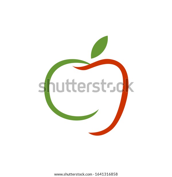 Apple Logo Red Green Apple Line Stock Vector (Royalty Free) 1641316858 ...