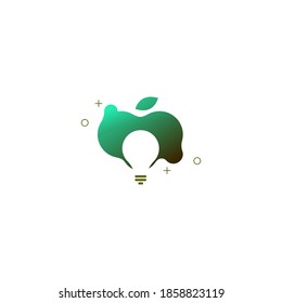 Apple logo sign symbol and light bulb with simple design