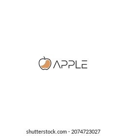 Apple Logo Symbol Line Style