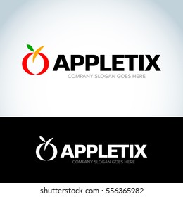 Apple logo template design. Apple logotype template. Isolated vector illustration.