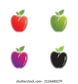 Apple logo template icon set