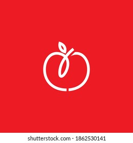 Apple logo type outline template design