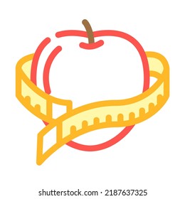apple lose weight color icon vector. apple lose weight sign. isolated symbol illustration