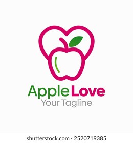 Plantilla de diseño de logotipo de amor de manzana. Bueno para empresas, agencias, comunidad y Organización