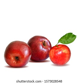 Apple low poly. Fresh, nutritious and tasty apples. Symbols of fruits. Elements for label design. Vector illustration. Fruits ingredients in triangulation technique. 