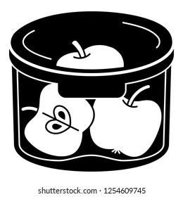 Apple lunch box icon. Simple illustration of apple lunch box vector icon for web design isolated on white background
