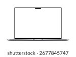 Apple MacBook Pro realistic laptop device mockup template with blank display on white background for advertisement and product showcase. Vector illustration