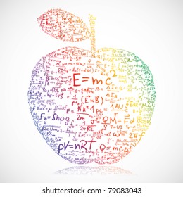 Apple made of equations and formula