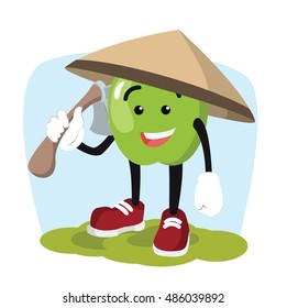 apple man the farmer illustration design