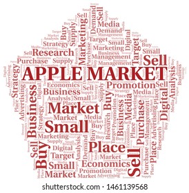 Apple Market word cloud. Vector made with text only