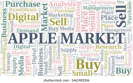 Apple Market word cloud. Vector made with text only